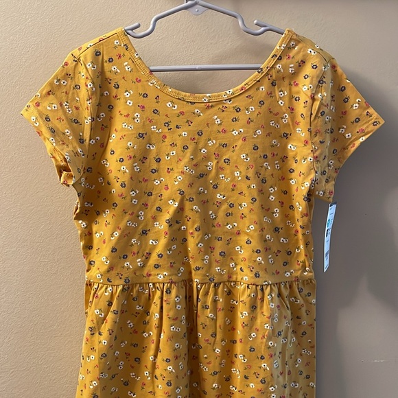CARTERS NWT Girls Size 12 Yellow Floral Jersey Dress - Picture 5 of 10